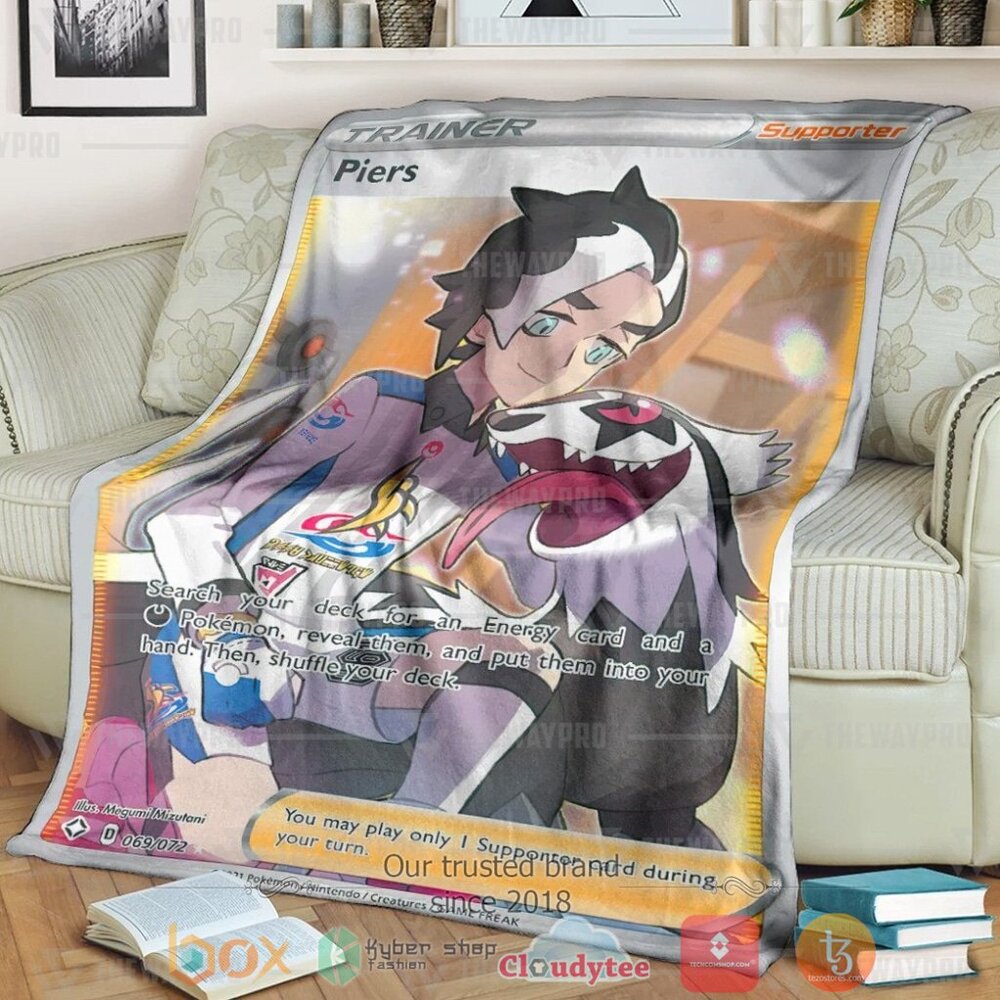 Anime Pkm Piers Shining Fates Trainer Custom Soft Blanket Anime Pkm Piers Shining Fates Trainer Custom Soft Blanket
