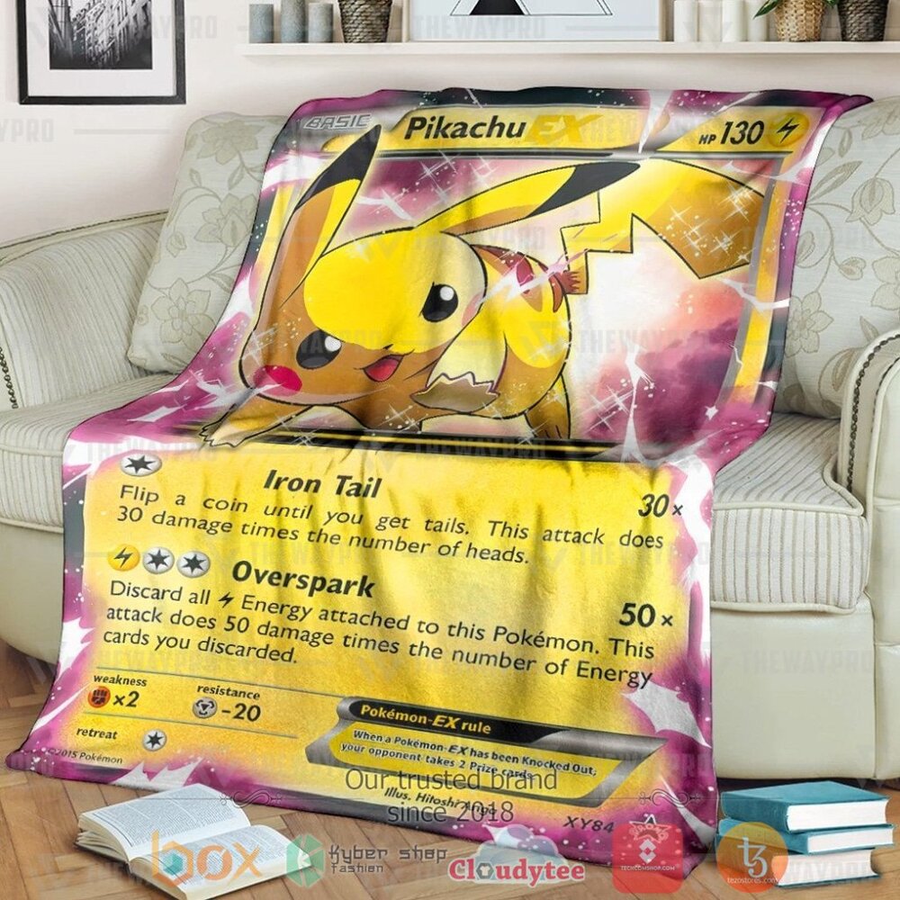 Anime Pkm Pikachu Ex Xy Promos Cute Custom Soft Blanket Anime Pkm Pikachu Ex Xy Promos Cute Custom Soft Blanket