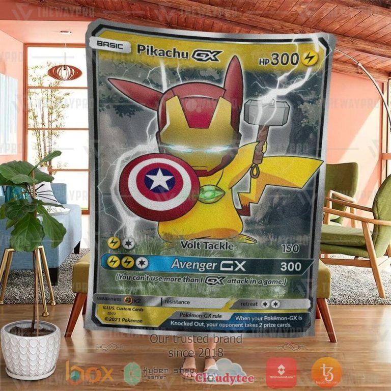 Anime-Pkm-Pikachu-The-Avenger-Gx-Custom-Soft-Blanket-3