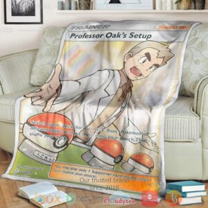Anime Pkm Professor Oaks Setup Trainer Custom Soft Blanket