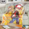 Anime Pkm Reds Challenge Trainer Custom Soft Blanket