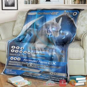 Anime Pkm Shadow And Light Charizard Gx Custom Soft Blanket