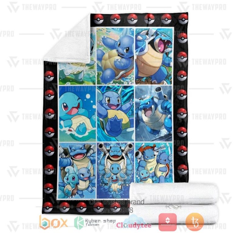 Anime-Pkm-Squirtle-Wartortle-Blastoise-Poke-Ball-Custom-Soft-Blanket-2