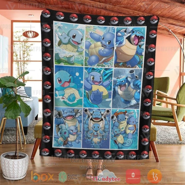 Anime-Pkm-Squirtle-Wartortle-Blastoise-Poke-Ball-Custom-Soft-Blanket-3