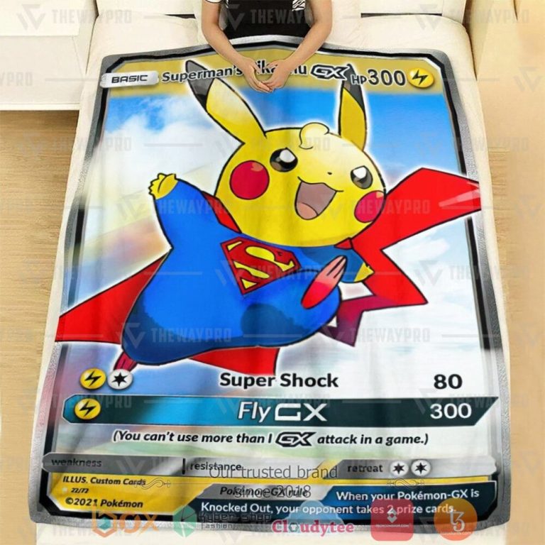 Anime-Pkm-SupermanS-Pikachu-Custom-Soft-Blanket-1