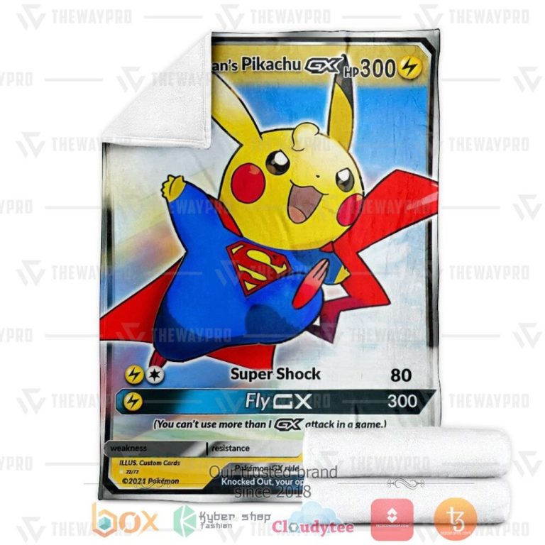 Anime-Pkm-SupermanS-Pikachu-Custom-Soft-Blanket-2