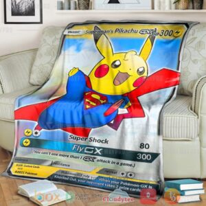 Anime Pkm Supermans Pikachu Custom Soft Blanket