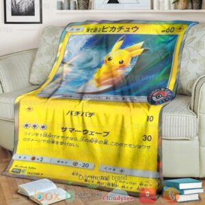 Anime Pkm Surfing Pikachu Custom Soft Blanket
