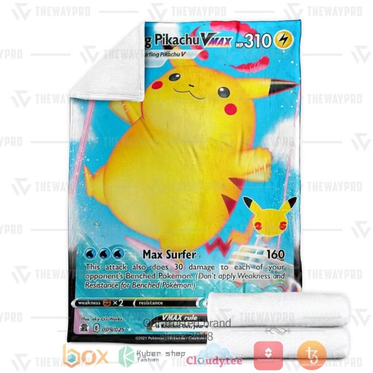 Anime-Pkm-Surfing-Pikachu-Vmax-Custom-Soft-Blanket-2