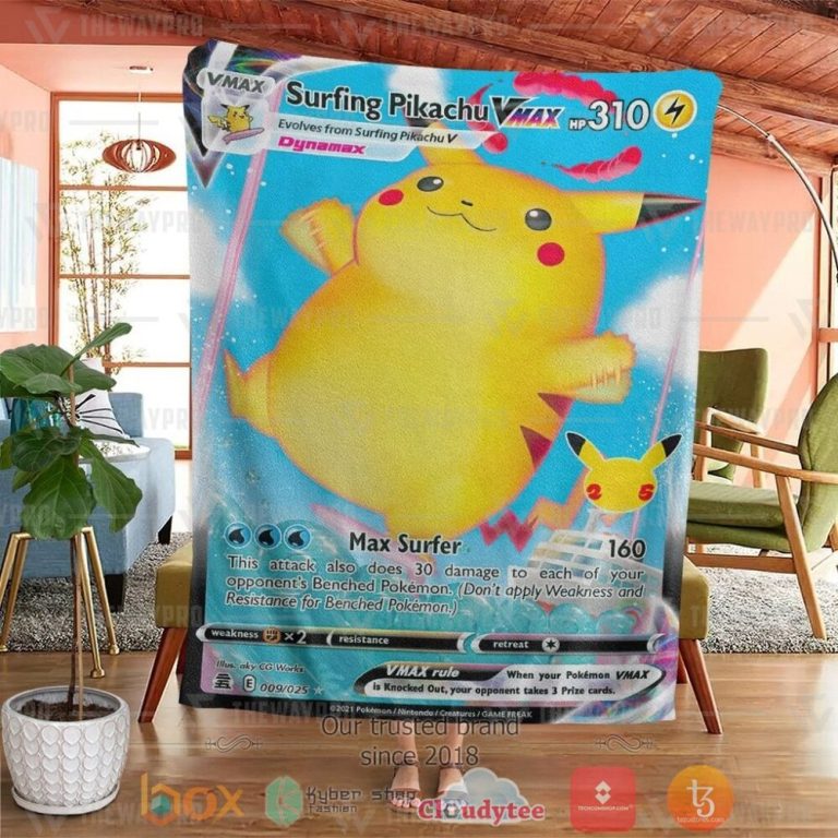 Anime-Pkm-Surfing-Pikachu-Vmax-Custom-Soft-Blanket-3