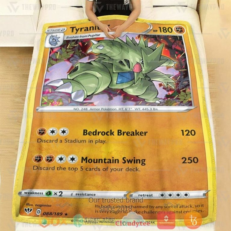 Anime-Pkm-Tyranitar-Darkness-Ablaze-Custom-Soft-Blanket-1