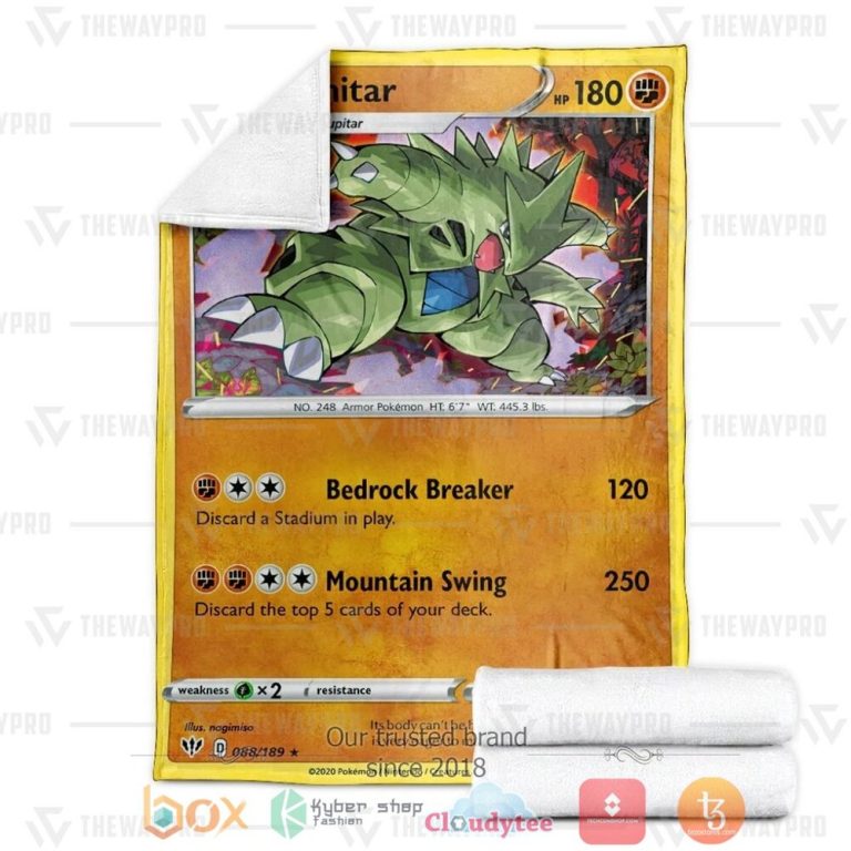 Anime-Pkm-Tyranitar-Darkness-Ablaze-Custom-Soft-Blanket-2