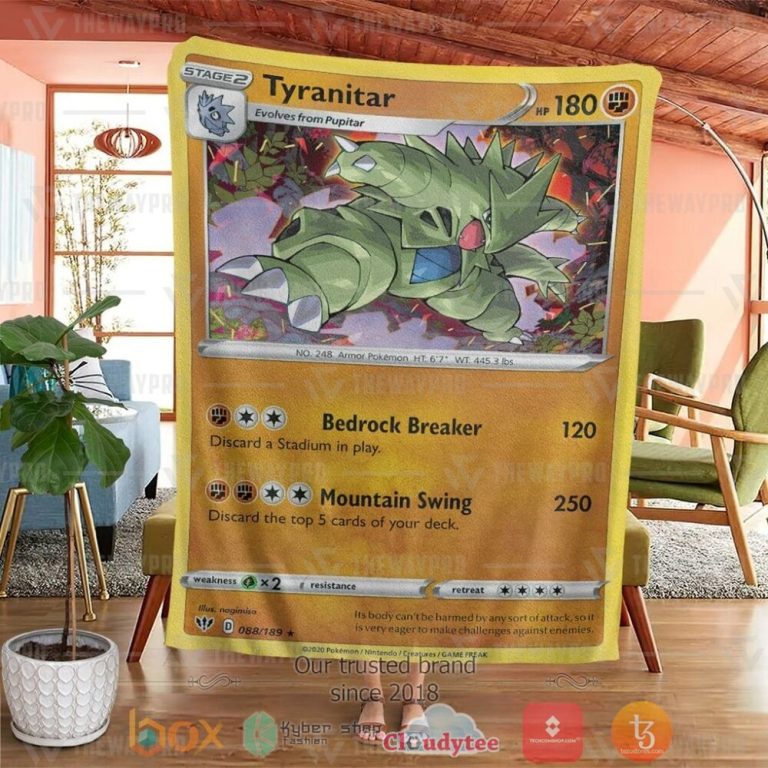 Anime-Pkm-Tyranitar-Darkness-Ablaze-Custom-Soft-Blanket-3