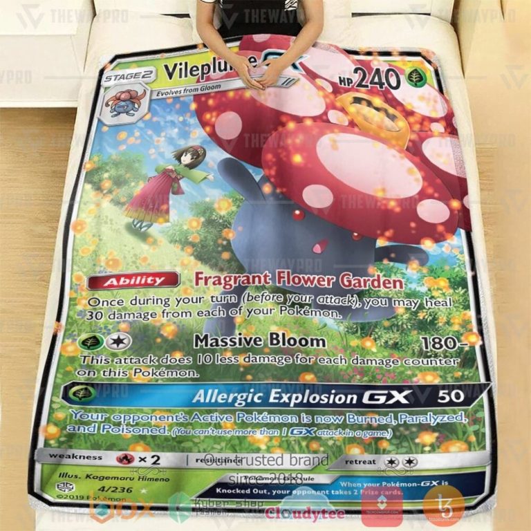 Anime-Pkm-Vileplume-Gx-Cosmic-Eclipse-Custom-Soft-Blanket-2