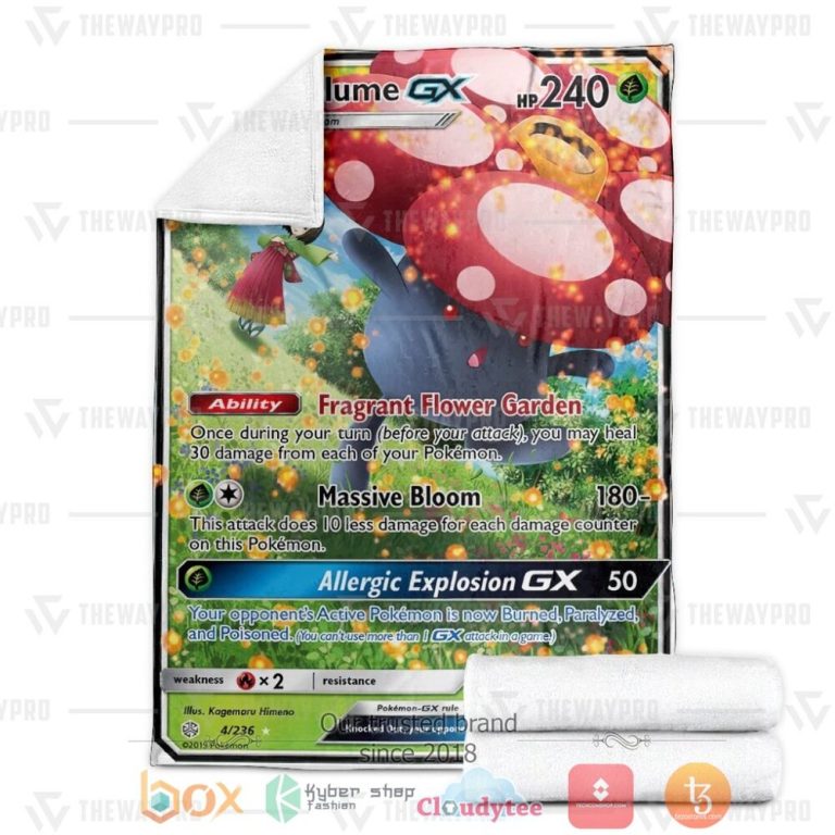 Anime-Pkm-Vileplume-Gx-Cosmic-Eclipse-Custom-Soft-Blanket-3