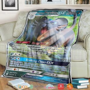 Anime Pokemon Alolan Persian Gx Cosmic Eclipse Soft Blanket