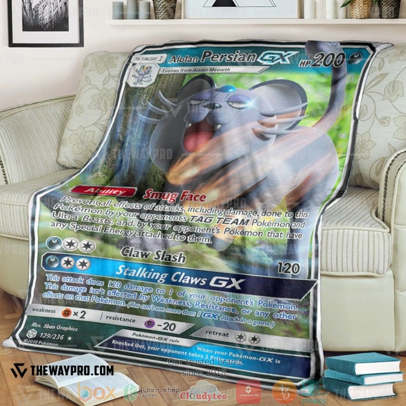 Anime Pokemon Alolan Persian Gx Cosmic Eclipse Soft Blanket 2 Anime Pokemon Alolan Persian Gx Cosmic Eclipse Soft Blanket 2