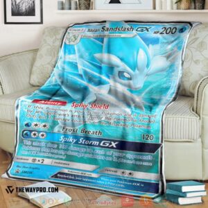 Anime Pokemon Alolan Sandslash Gx Sun Moon Promos Soft Blanket 2
