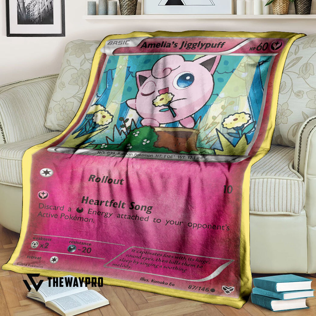 Anime Pokemon Amelias Jigglypuff First Edition Blanket Anime Pokemon Amelias Jigglypuff First Edition Blanket