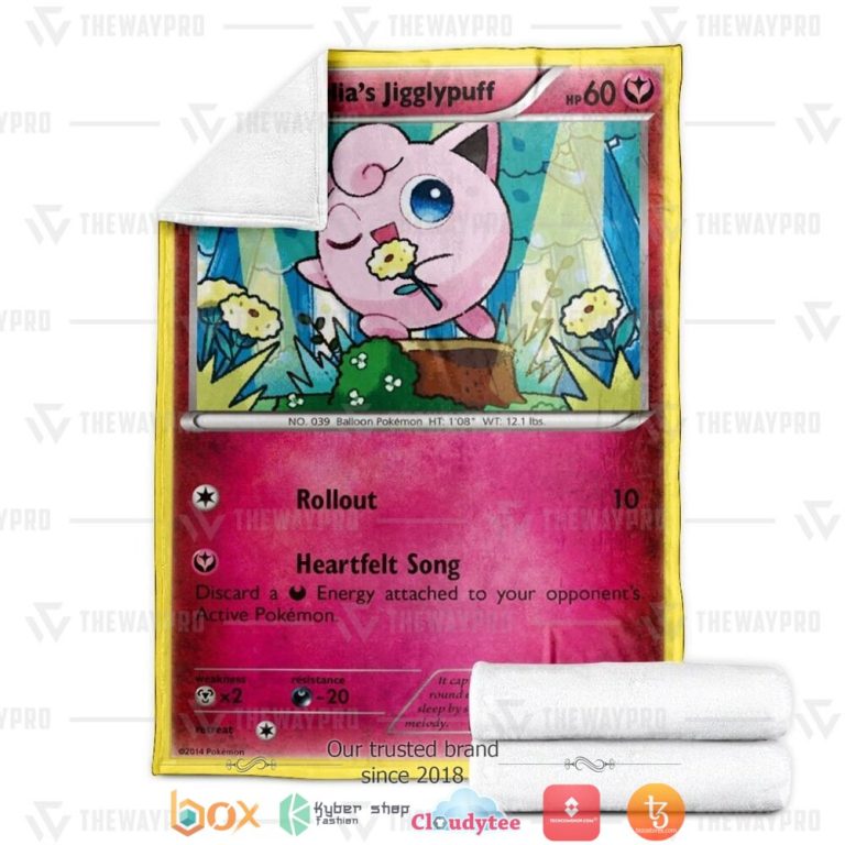 Anime-Pokemon-AmeliaS-Jigglypuff-First-Edition-Soft-Blanket-1