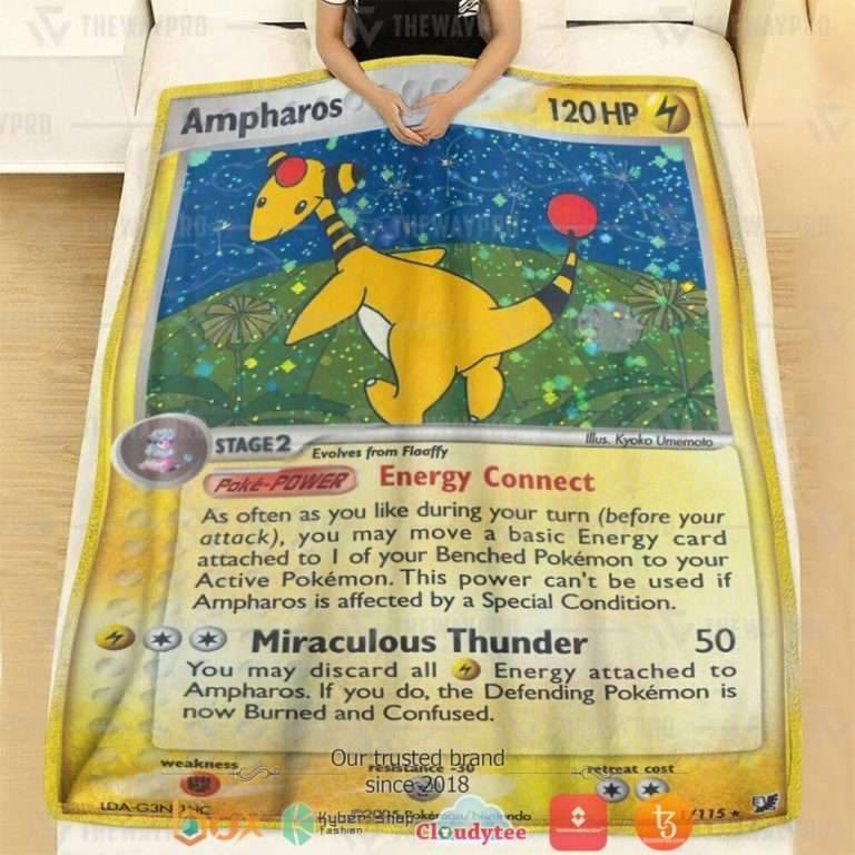 Anime-Pokemon-Ampharos-Unseen-Forces-Soft-Blanket-2