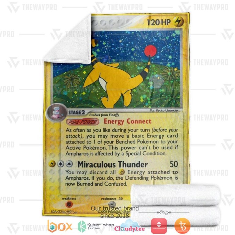 Anime-Pokemon-Ampharos-Unseen-Forces-Soft-Blanket-3