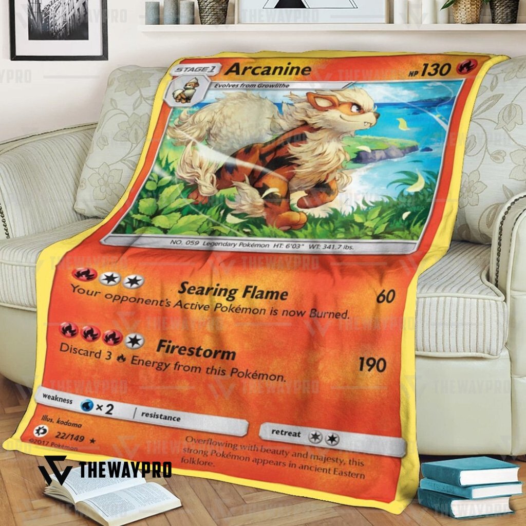 Anime Pokemon Arcanine Blanket Anime Pokemon Arcanine Blanket
