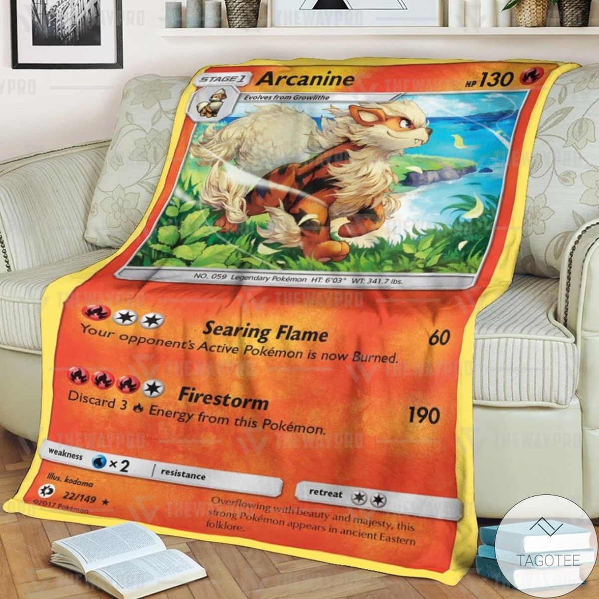 Anime Pokemon Arcanine Custom Blanket Anime Pokemon Arcanine Custom Blanket