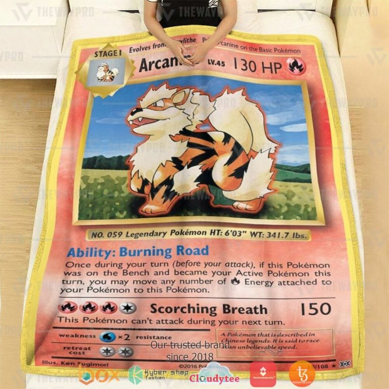 Anime-Pokemon-Arcanine-Evolutions-Soft-Blanket-2