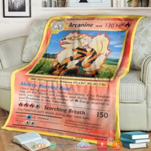 Anime Pokemon Arcanine Evolutions Soft Blanket