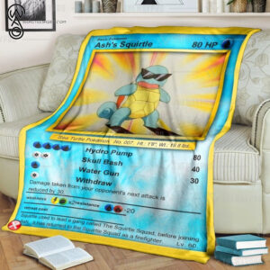Anime Pokemon Ashs Squirtle Full Printing Blanket