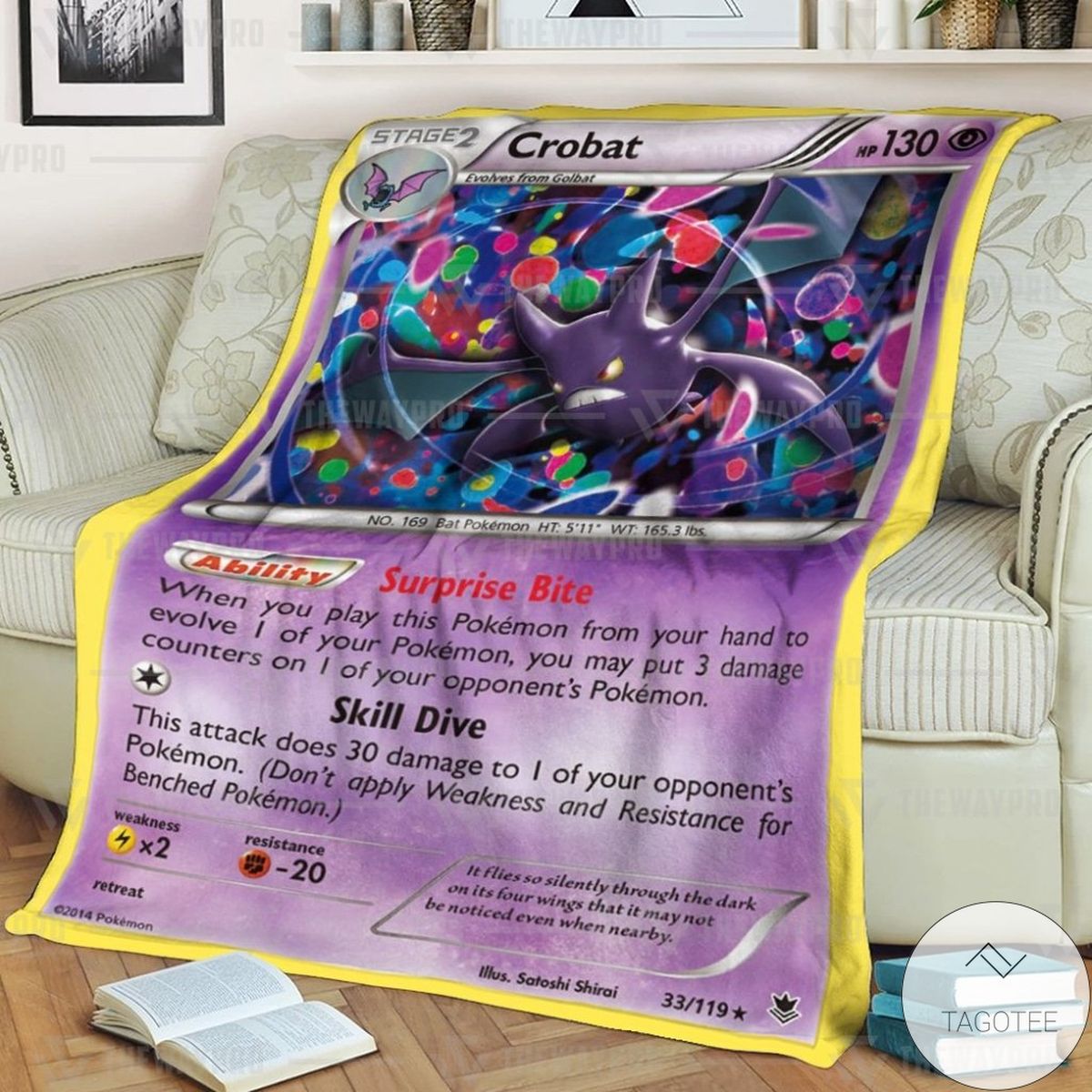 Anime Pokemon Basic Crobat Custom Blanket Anime Pokemon Basic Crobat Custom Blanket