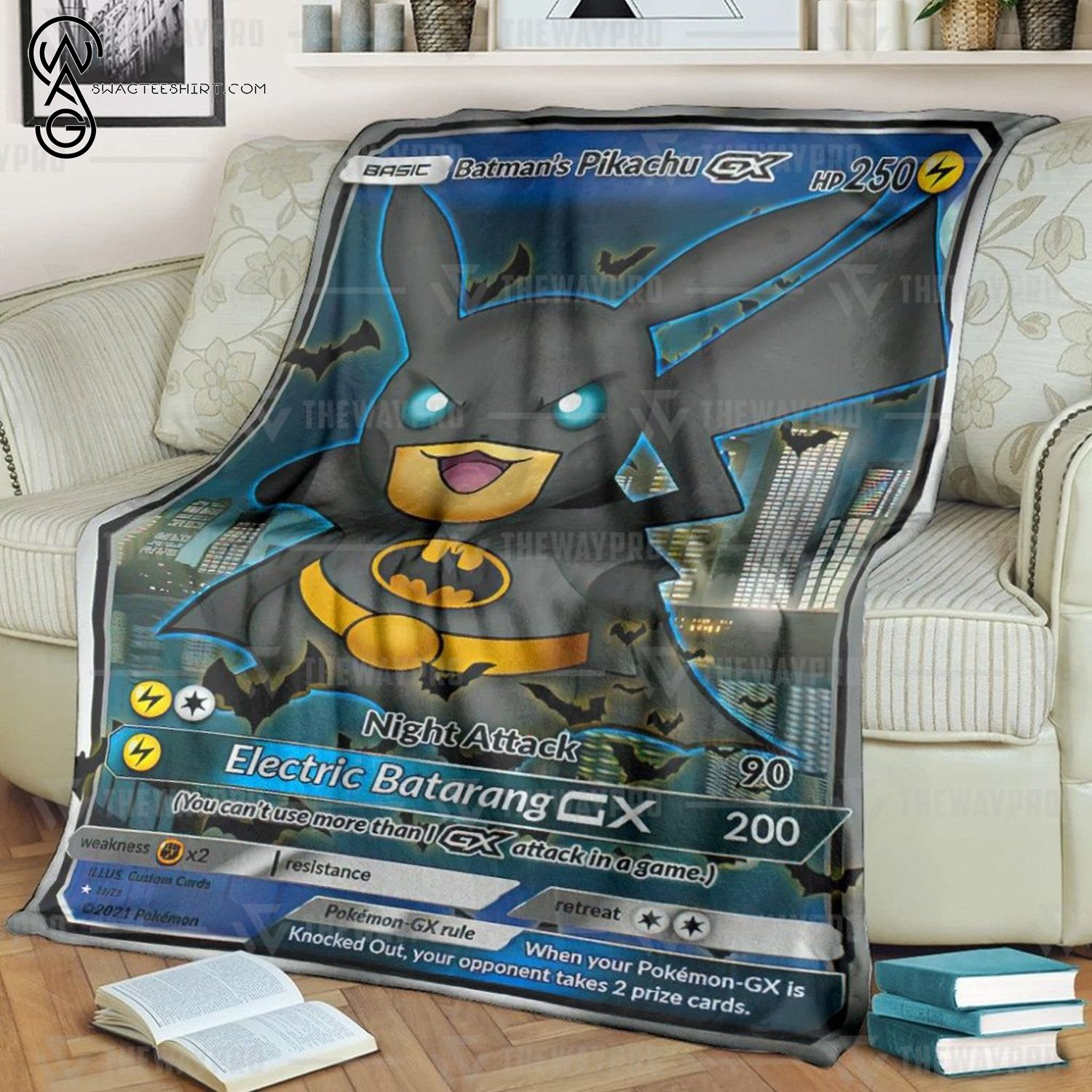 Anime Pokemon Batmans Pikachu Full Printing Blanket Anime Pokemon Batmans Pikachu Full Printing Blanket