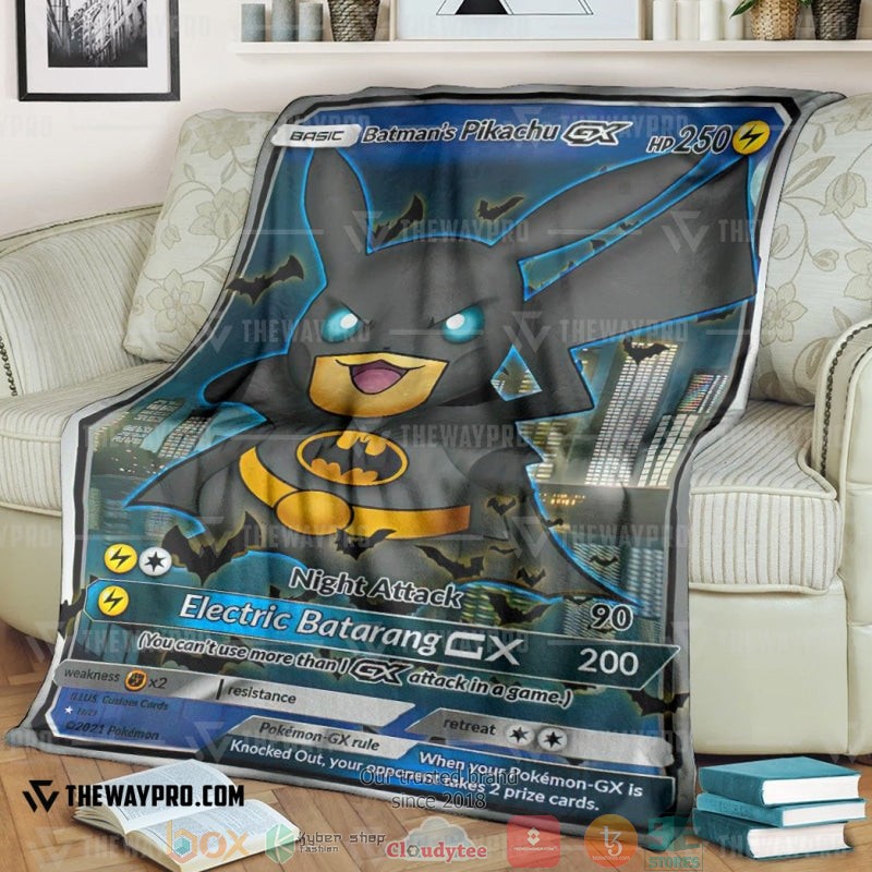 Anime Pokemon Batmans Pikachu Soft Blanket Anime Pokemon Batmans Pikachu Soft Blanket