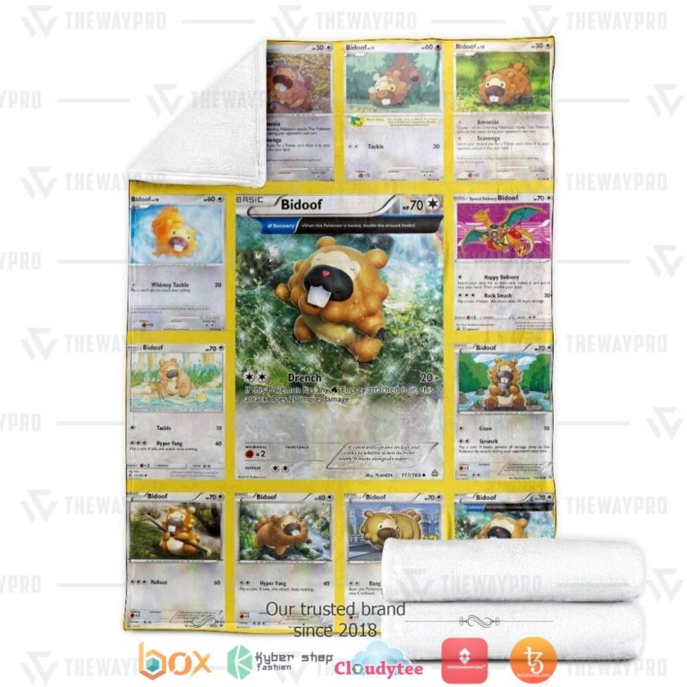 Anime-Pokemon-Bidoof-Cards-Soft-Blanket-3