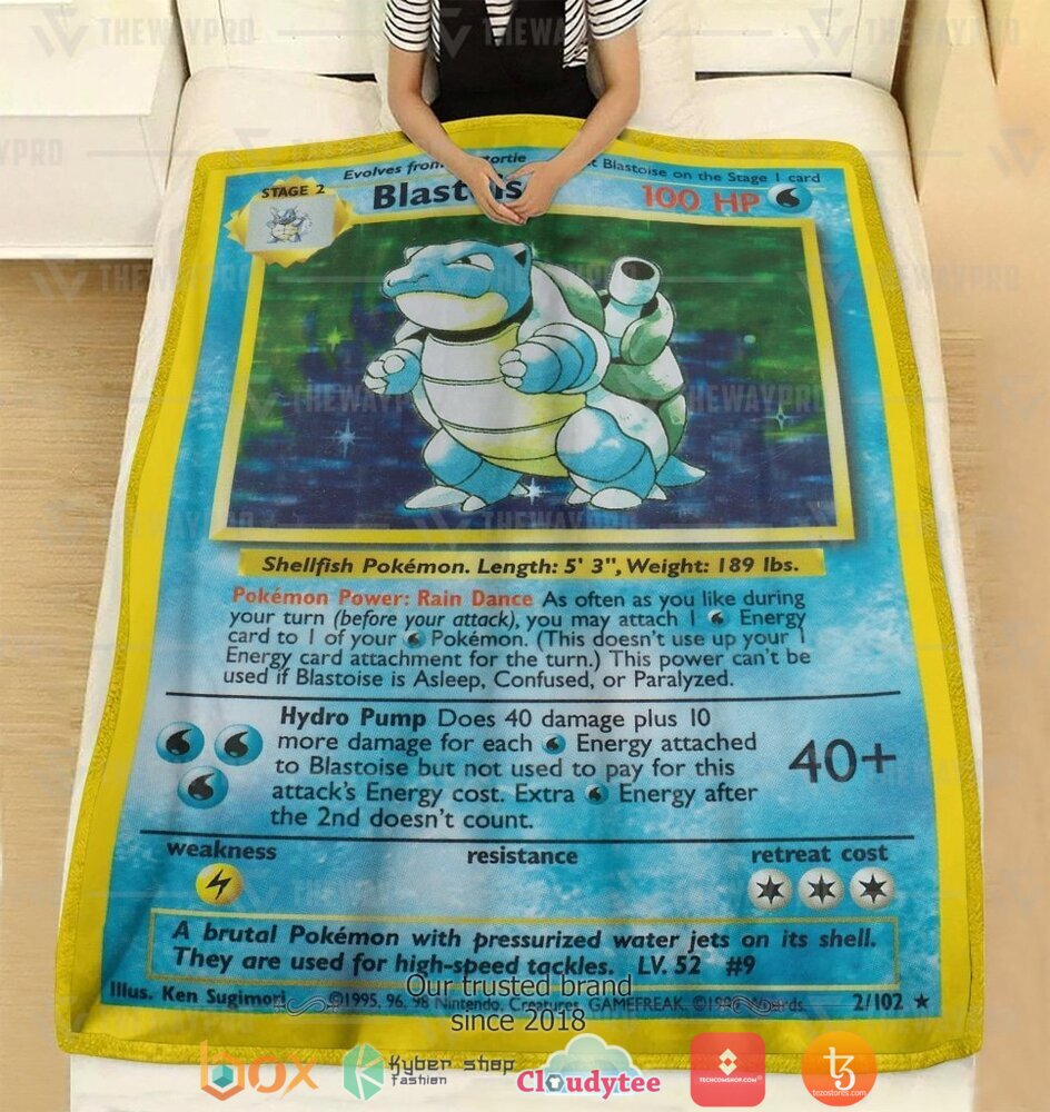 Anime-Pokemon-Blastoise-Card-Soft-Blanket-1