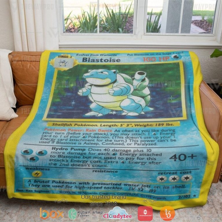 Anime-Pokemon-Blastoise-Card-Soft-Blanket-3