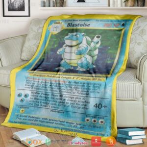 Anime Pokemon Blastoise Card Soft Blanket