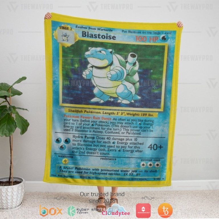 Anime-Pokemon-Blastoise-Card-Soft-Blanket-4