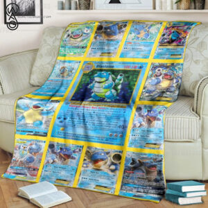 Anime Pokemon Blastoise Cards Full Printing Blanket
