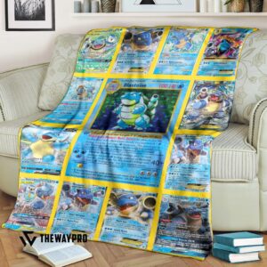 Anime Pokemon Blastoise Cards Version 2 Blanket