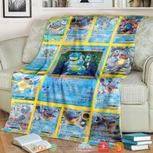 Anime Pokemon Blastoise Cards Version 2 Soft Blanket
