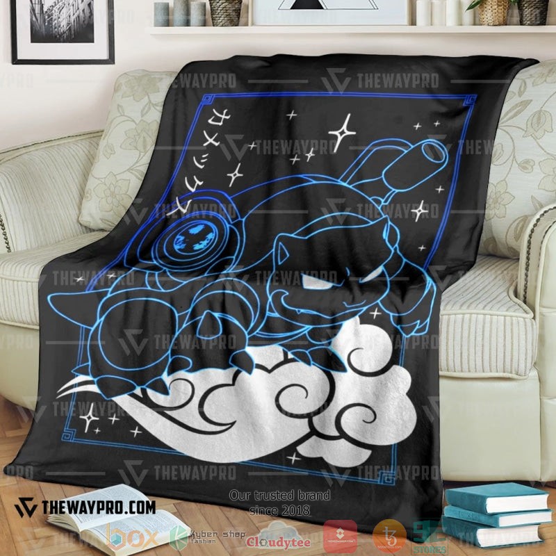 Anime Pokemon Blastoise Cloud Black Soft Blanket Anime Pokemon Blastoise Cloud Black Soft Blanket