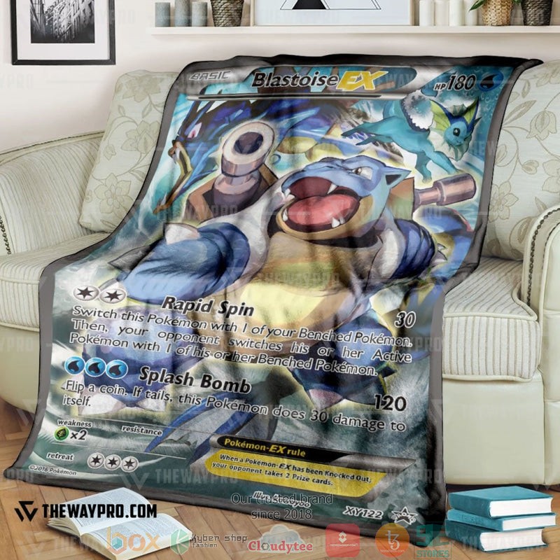 Anime Pokemon Blastoise Ex Xy Promos Soft Blanket 2 Anime Pokemon Blastoise Ex Xy Promos Soft Blanket 2