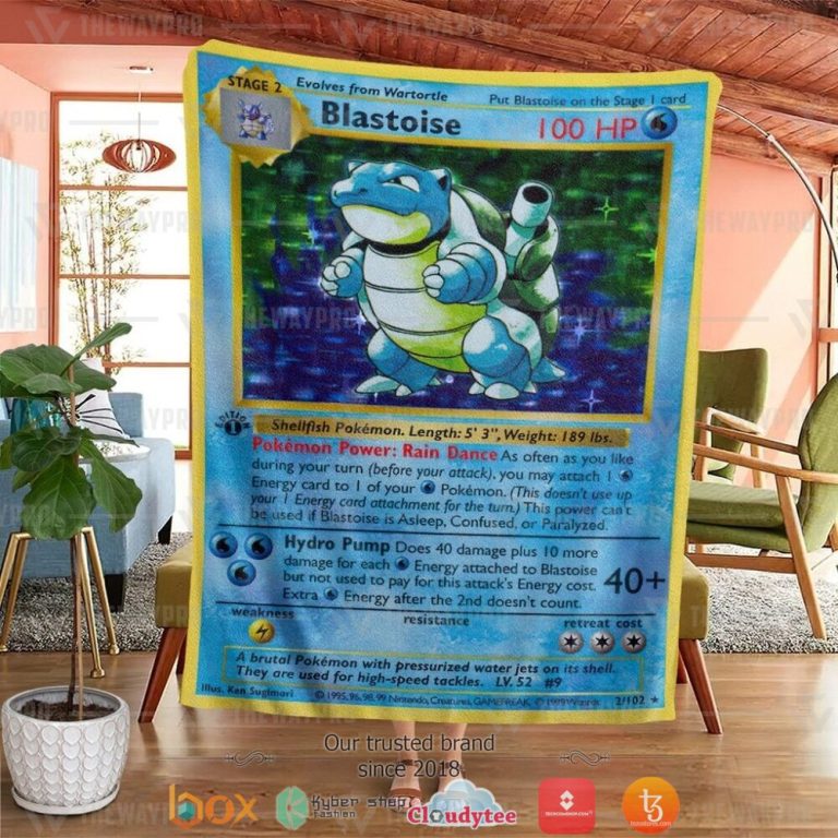 Anime-Pokemon-Blastoise-First-Edition-Soft-Blanket-1