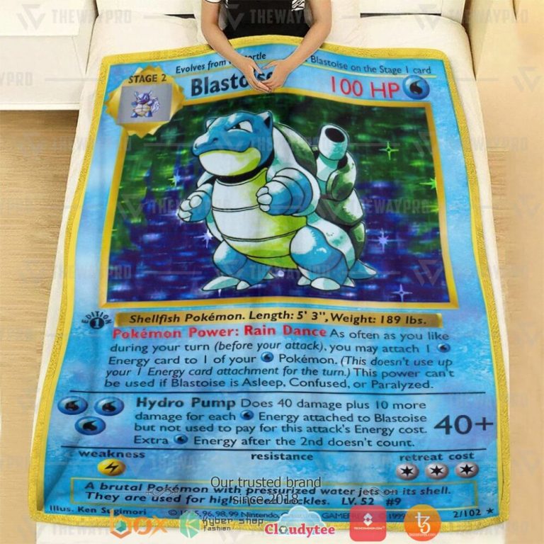 Anime-Pokemon-Blastoise-First-Edition-Soft-Blanket-2
