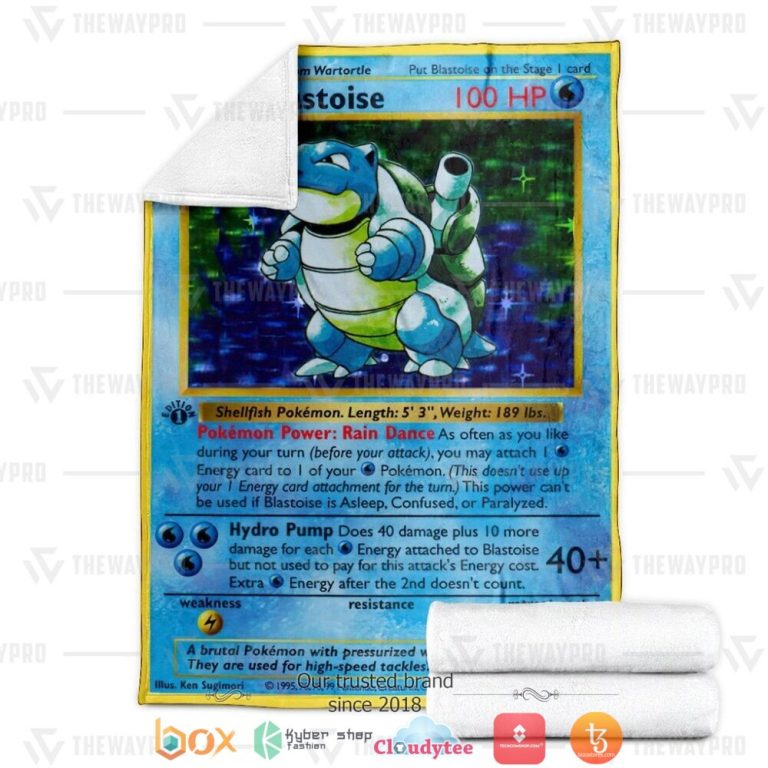 Anime-Pokemon-Blastoise-First-Edition-Soft-Blanket-3