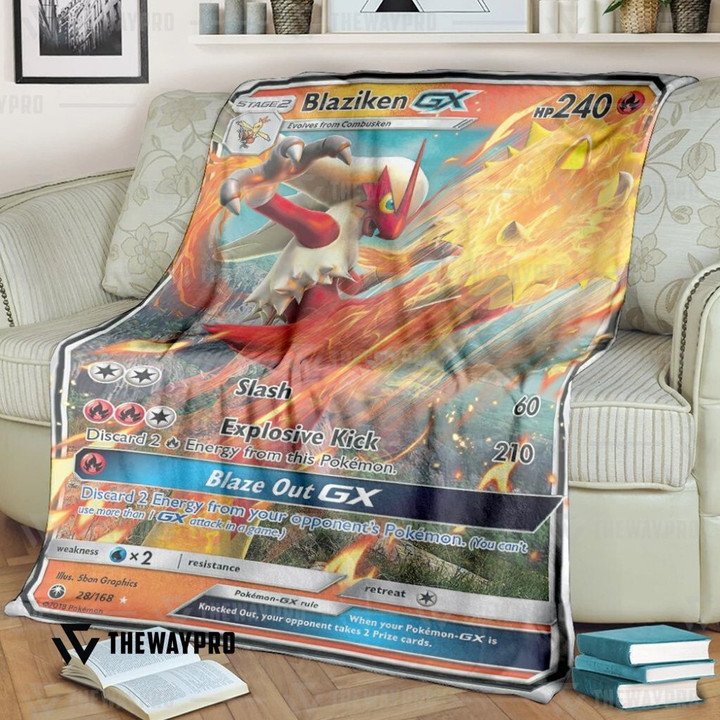 Anime Pokemon Blaziken Gx Custom Soft Blanket Anime Pokemon Blaziken Gx Custom Soft Blanket
