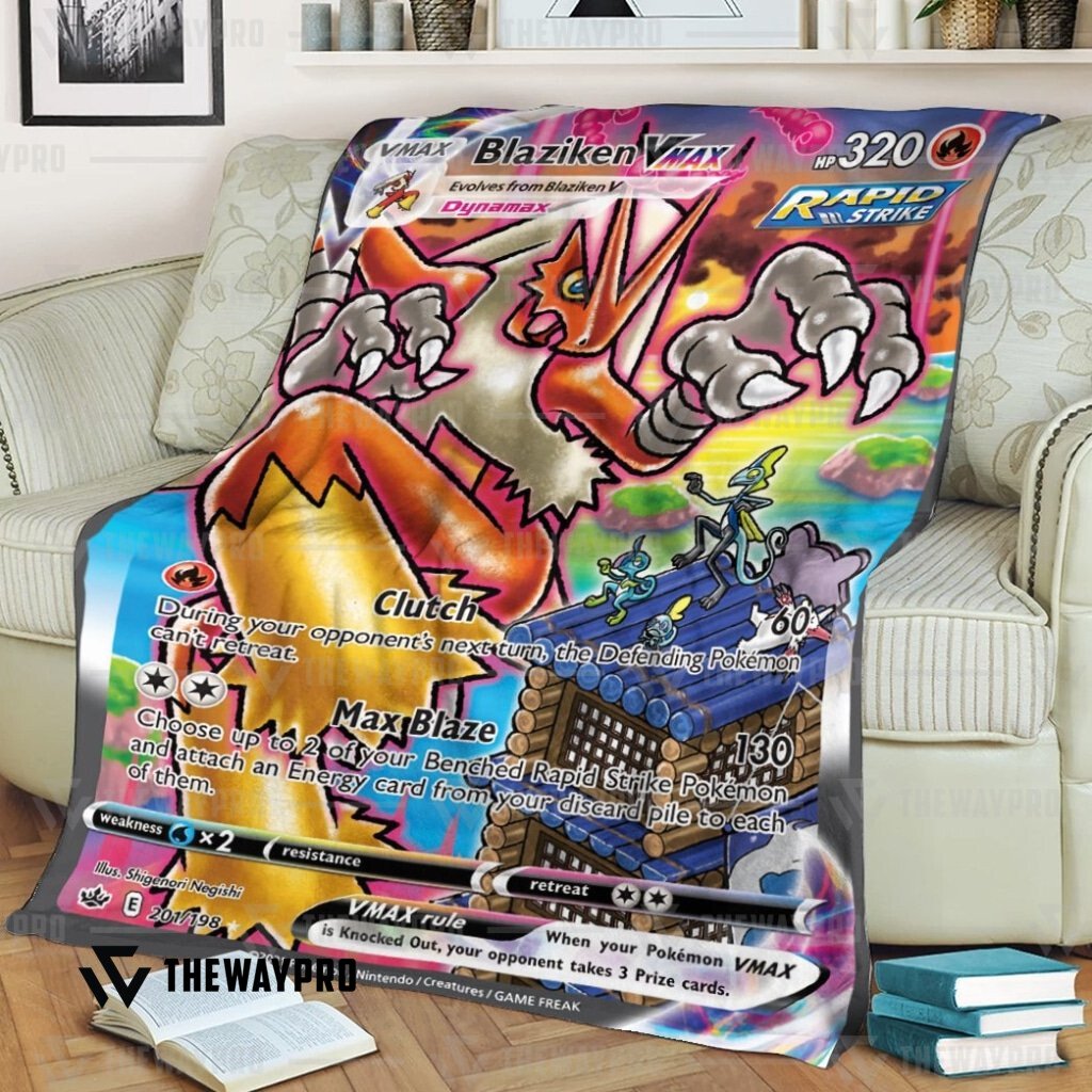 Anime Pokemon Blaziken Vmax Chilling Reign Blanket Anime Pokemon Blaziken Vmax Chilling Reign Blanket