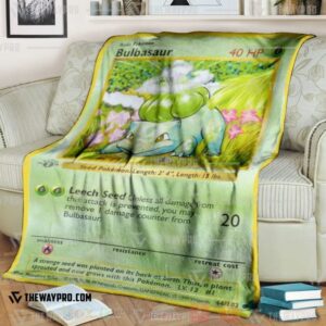 Anime Pokemon Bulbasaur 1St Edition Blanket 2